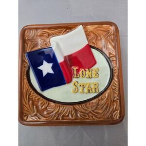 MWW Market TEXAS 4.5" Mini Plate LONE STAR Flag